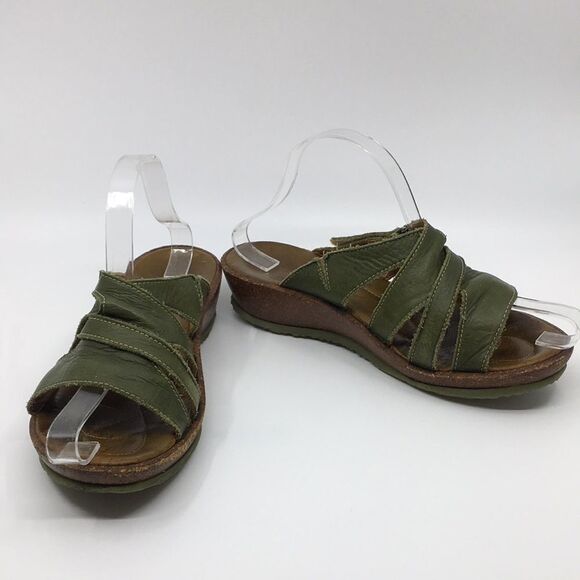 think Shoes - Think! Women's Shoes Slides Sandals green leather Size 40